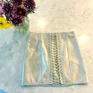 NWT Forever 21 faux leather criss cross tie skirt